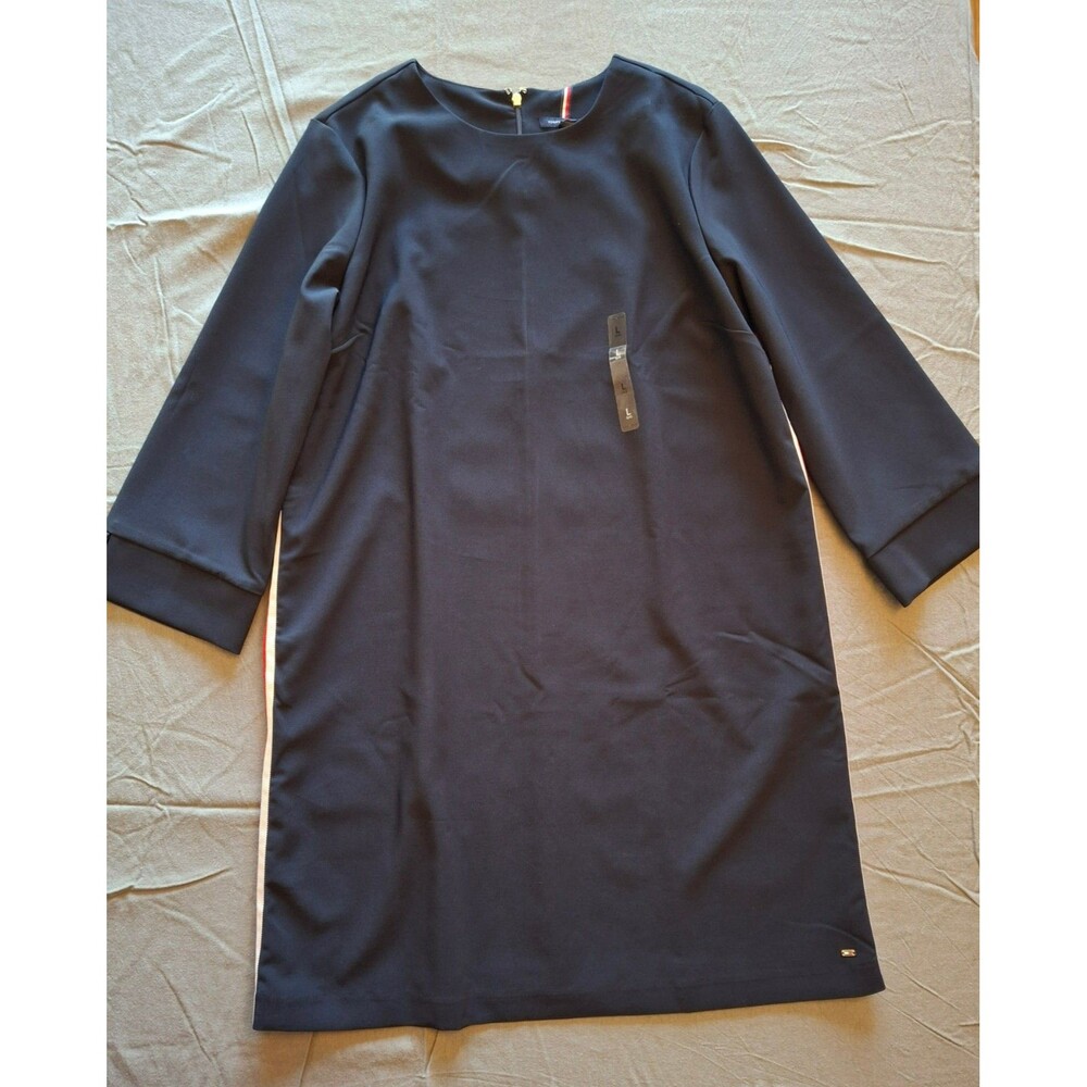Tommy Hilfiger Angela Shift Knee Dress, Size Large, Navy, NWT, MSRP $99.50